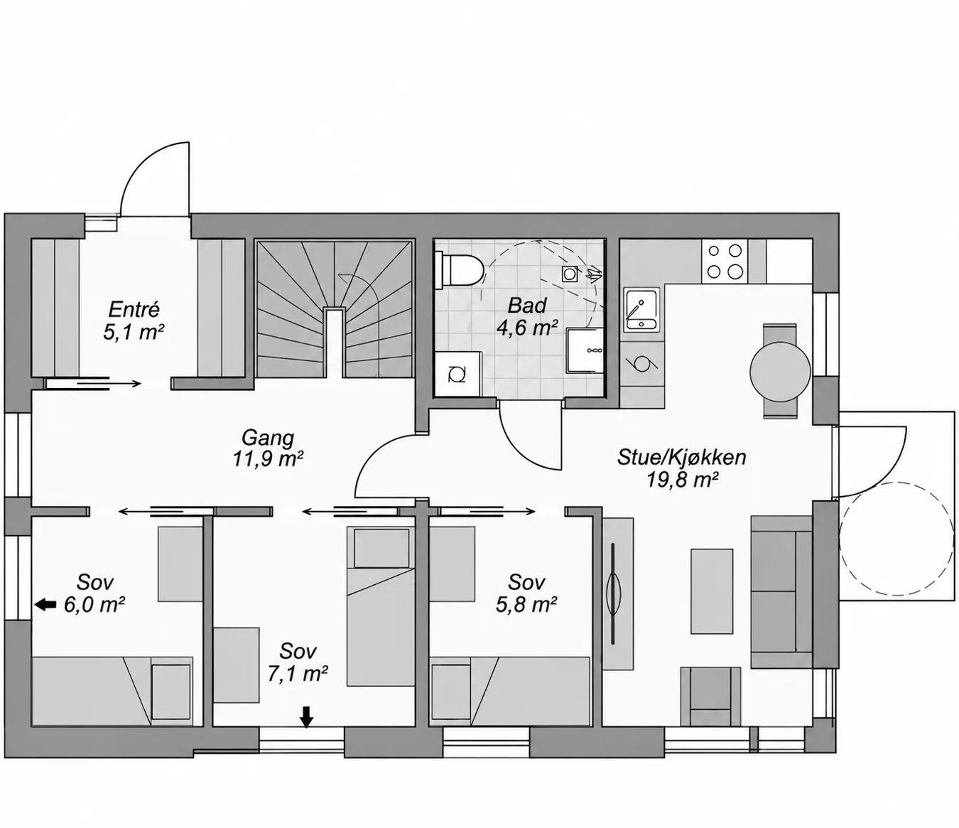 Plan 1. etasje